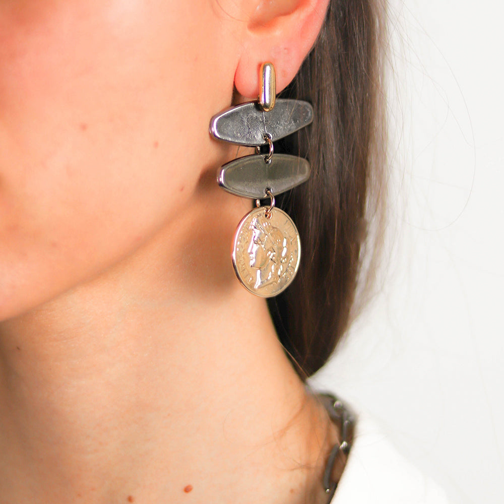 Pendientes TESSABIT Moneda-pendientes lisos-Émolo