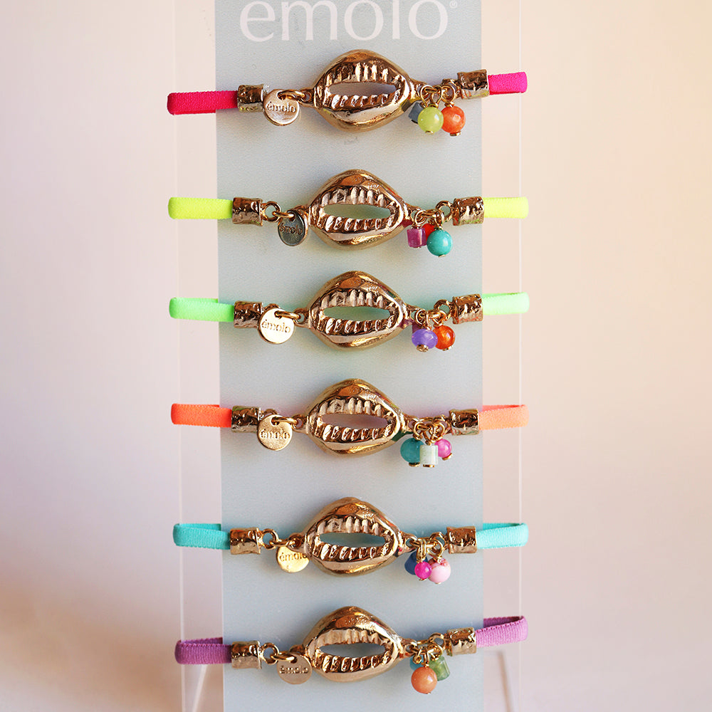VARENA neon bracelet handmade in Spain, with 18 kt gold plating