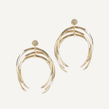 Pendientes lisos para mujer dorados con cierre a presión