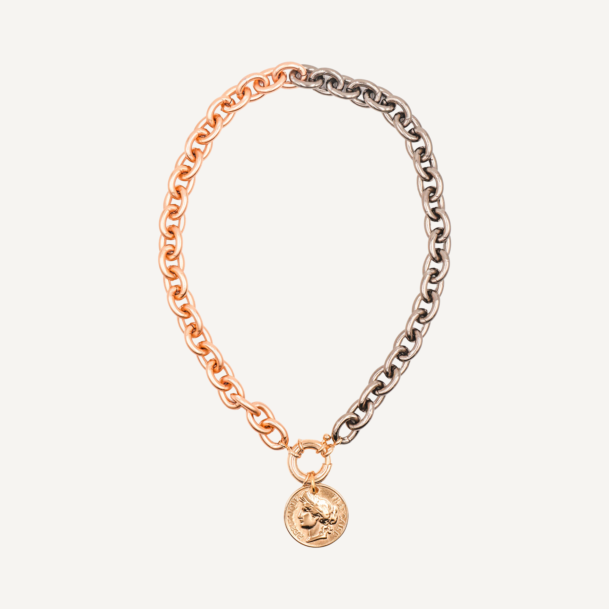 Collares cortos mujer CHAINET Moneda-collar cadena corto-Émolo