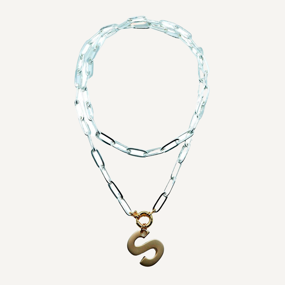 Collares largos elegantes Letter Largo-collar cadena largo-Émolo