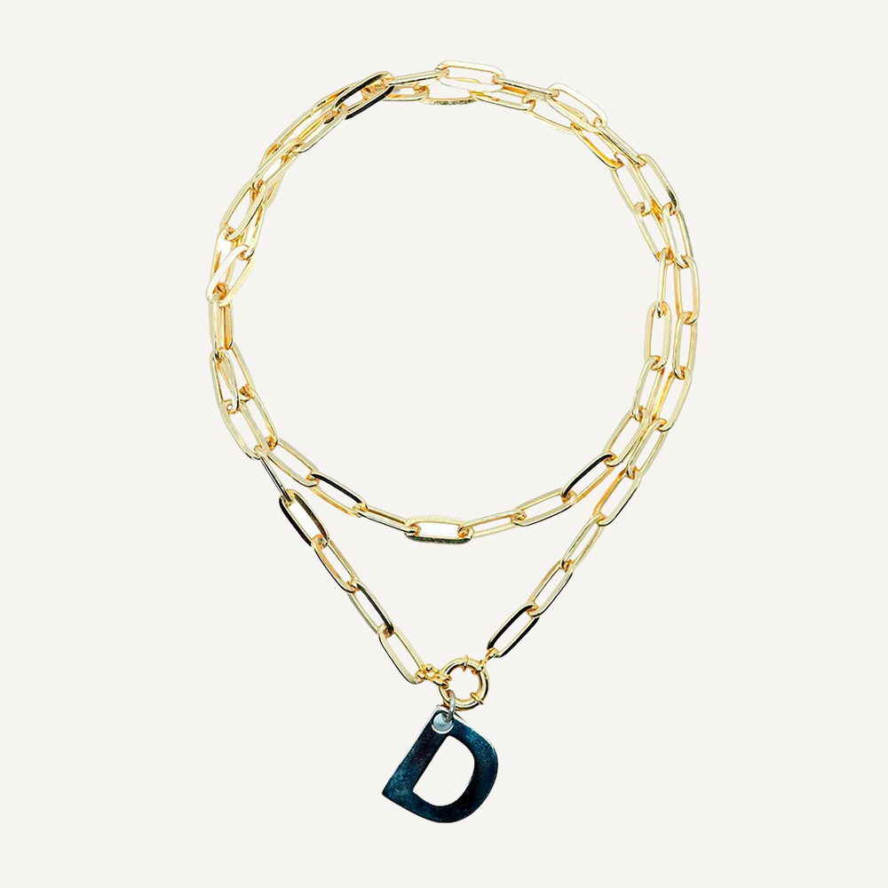 Collares largos elegantes Letter Largo-collar cadena largo-Émolo