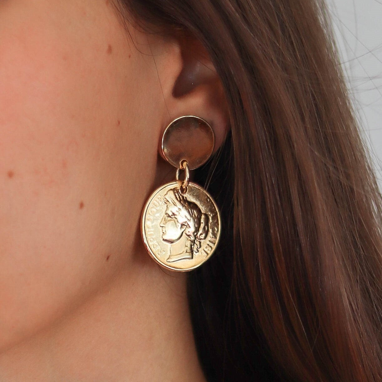 Pendientes CHAINET Moneda-pendientes lisos-Émolo