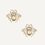 Pendientes dorados para mujer con forma de abeja