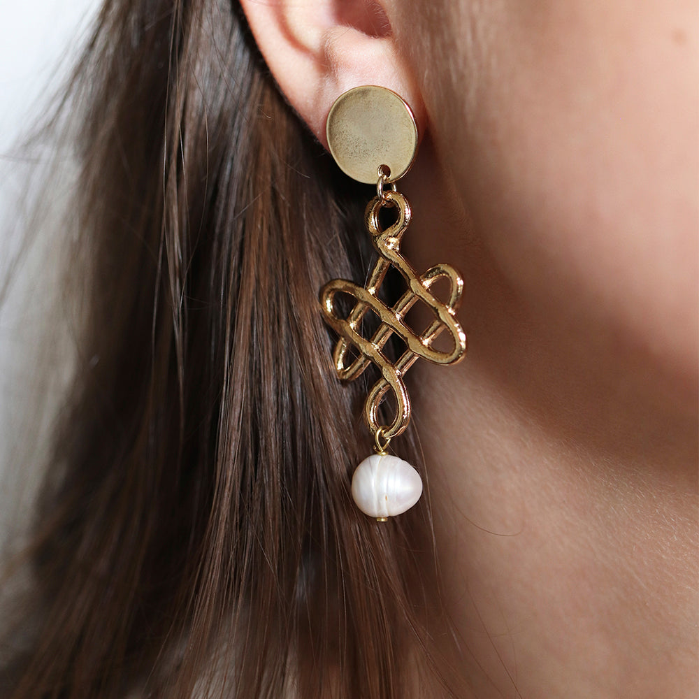 CELTIC PEARL earrings for women