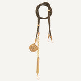 Collar largo moneda dorada para mujer 