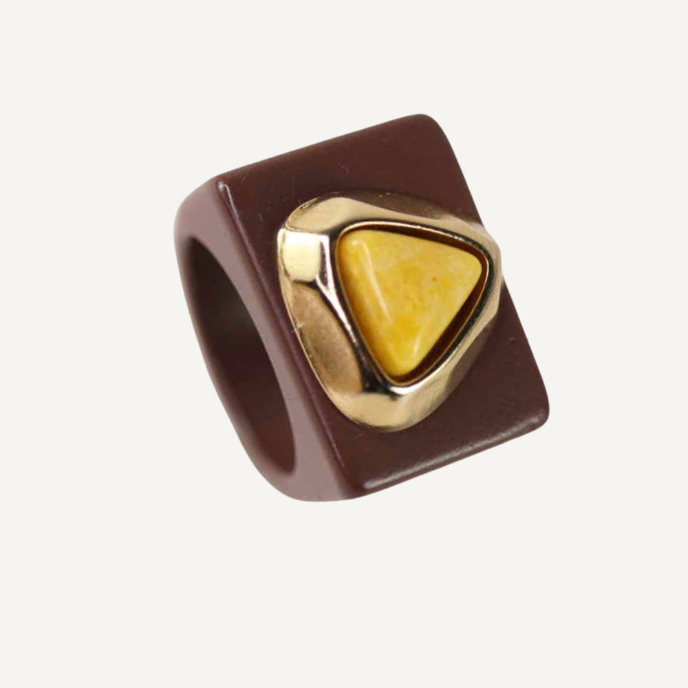 Large brown women's rings with Kenya stone