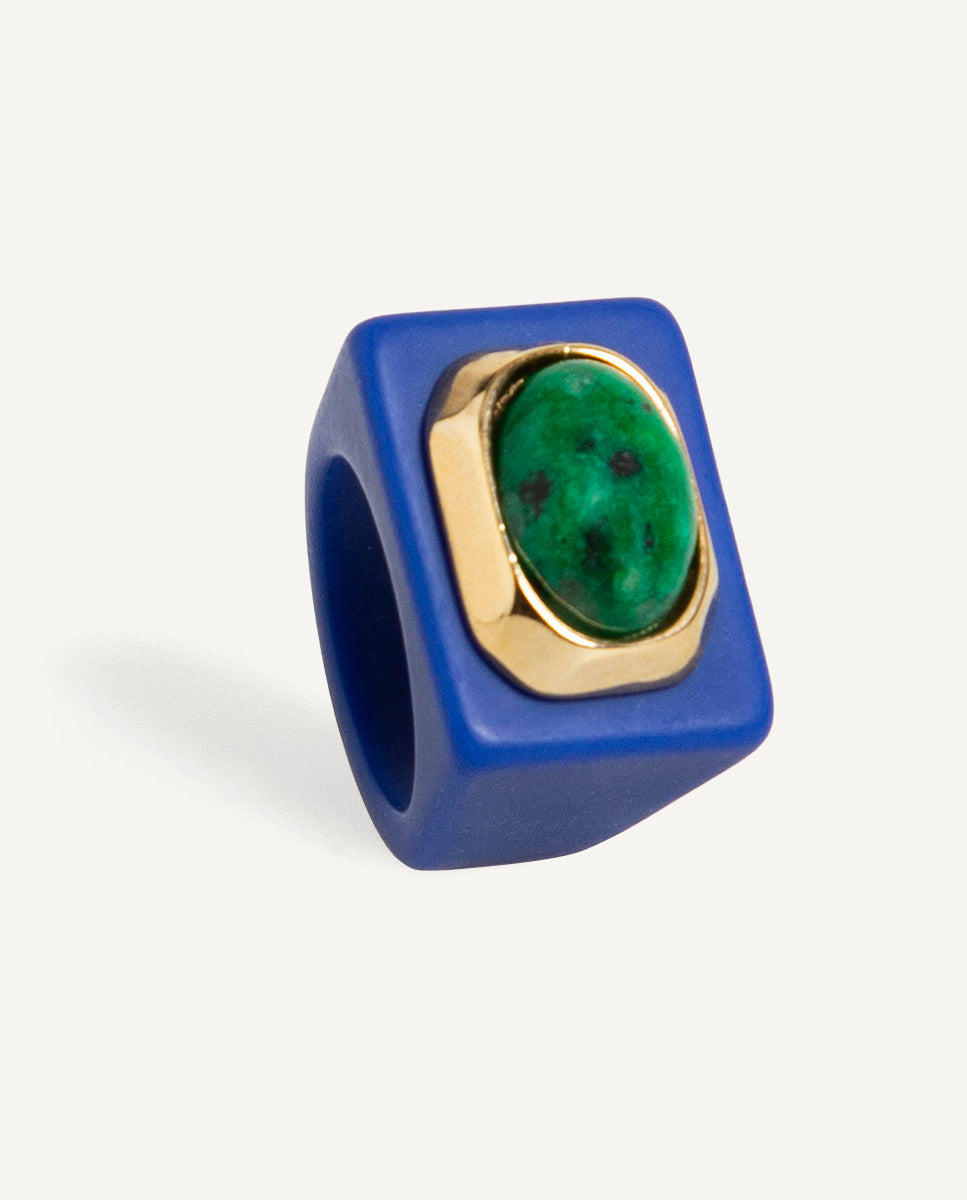 Anel de resina KLEIN verde — Émolo