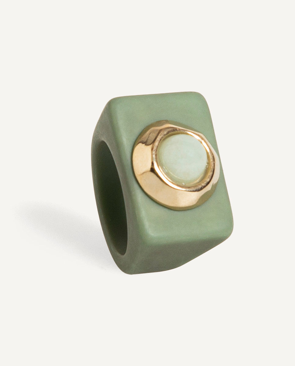 Anel de resina de maçã VERDE SECO — Émolo