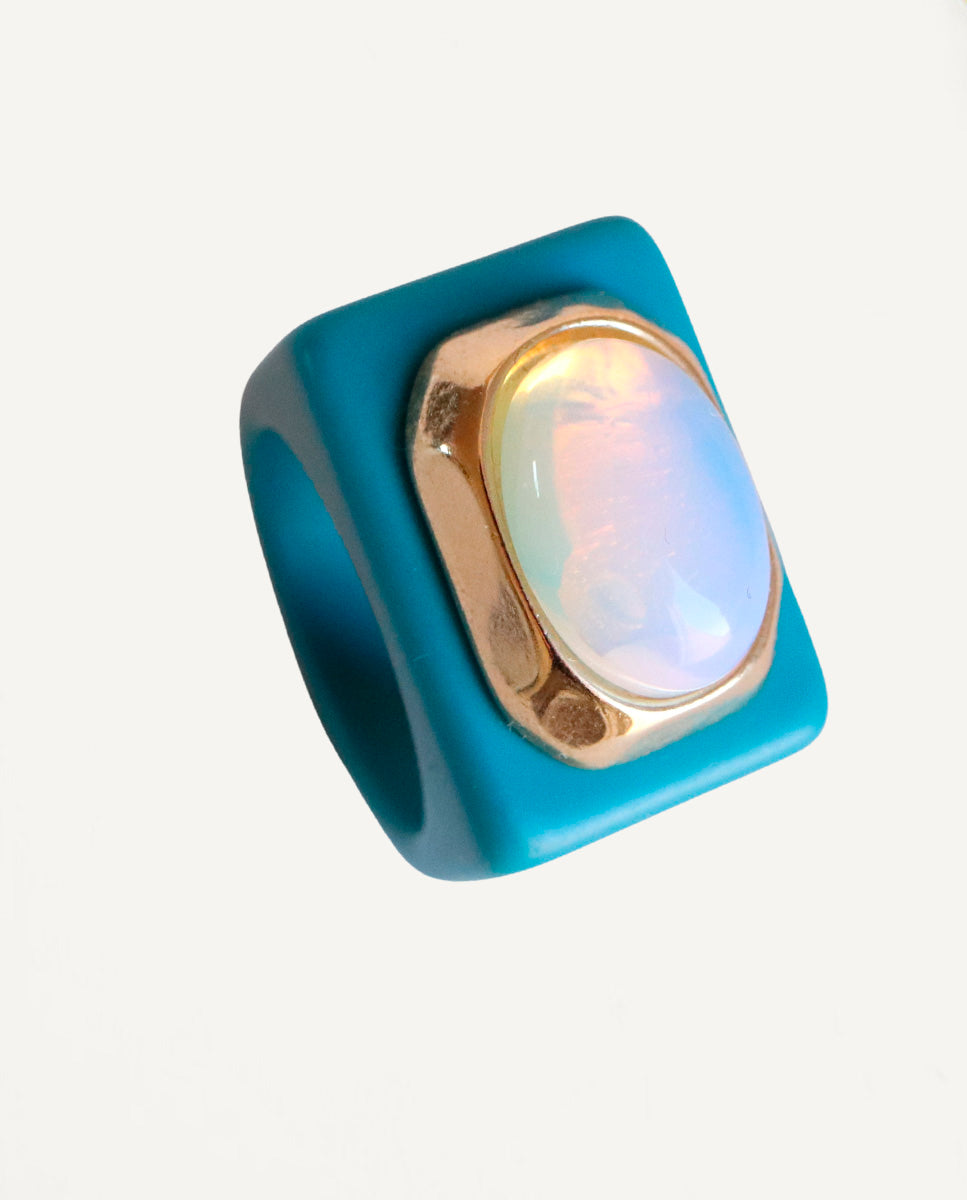 Women's ocean ring with opal