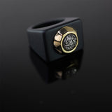 anillo negro drusa titanio