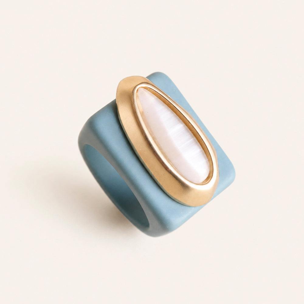 Anillo mujer Azul nórdico con selenita