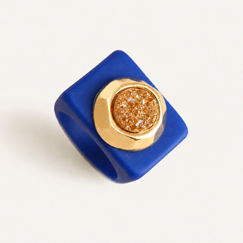 Anillo mujer Klein con drusa dorada