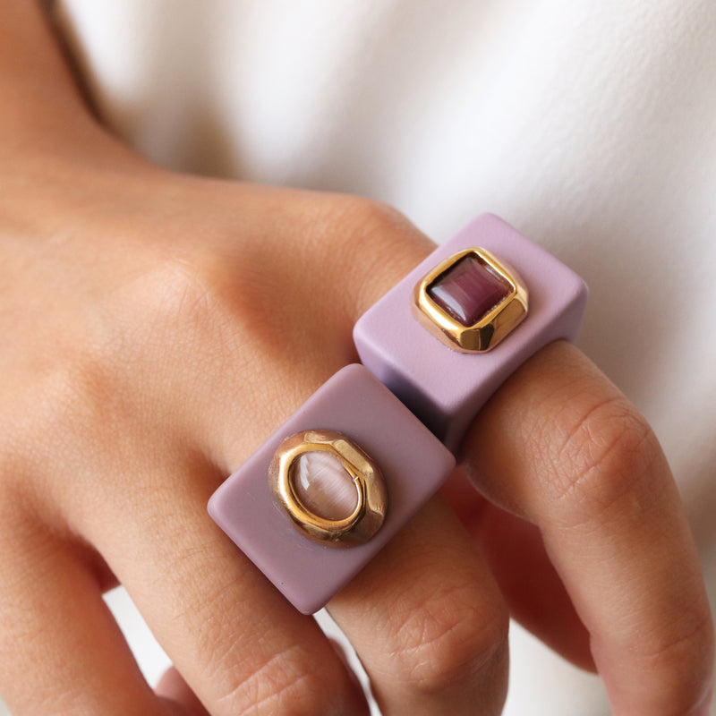 Anillo mujer mora con selenita