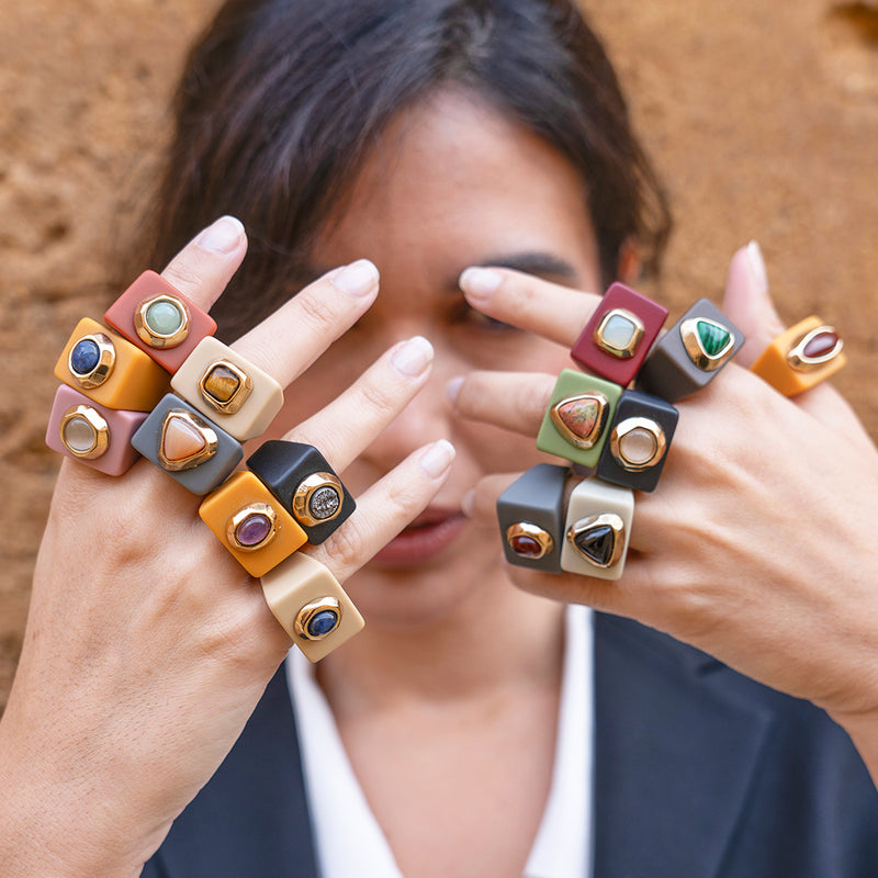 Anillos grandes para mujer con piedras naturales
