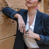 Anillo color rosa viejo con amatista