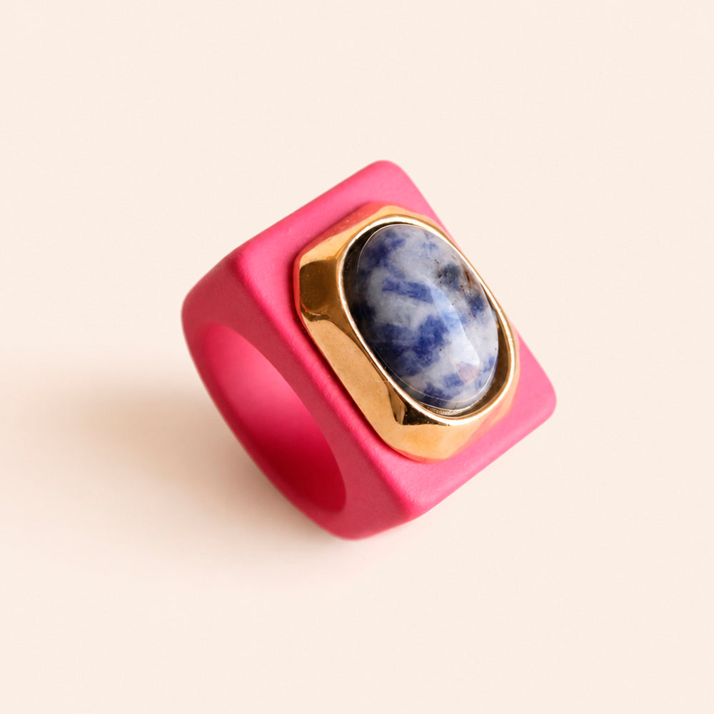 Anillo mujer Fucsia con sodalita