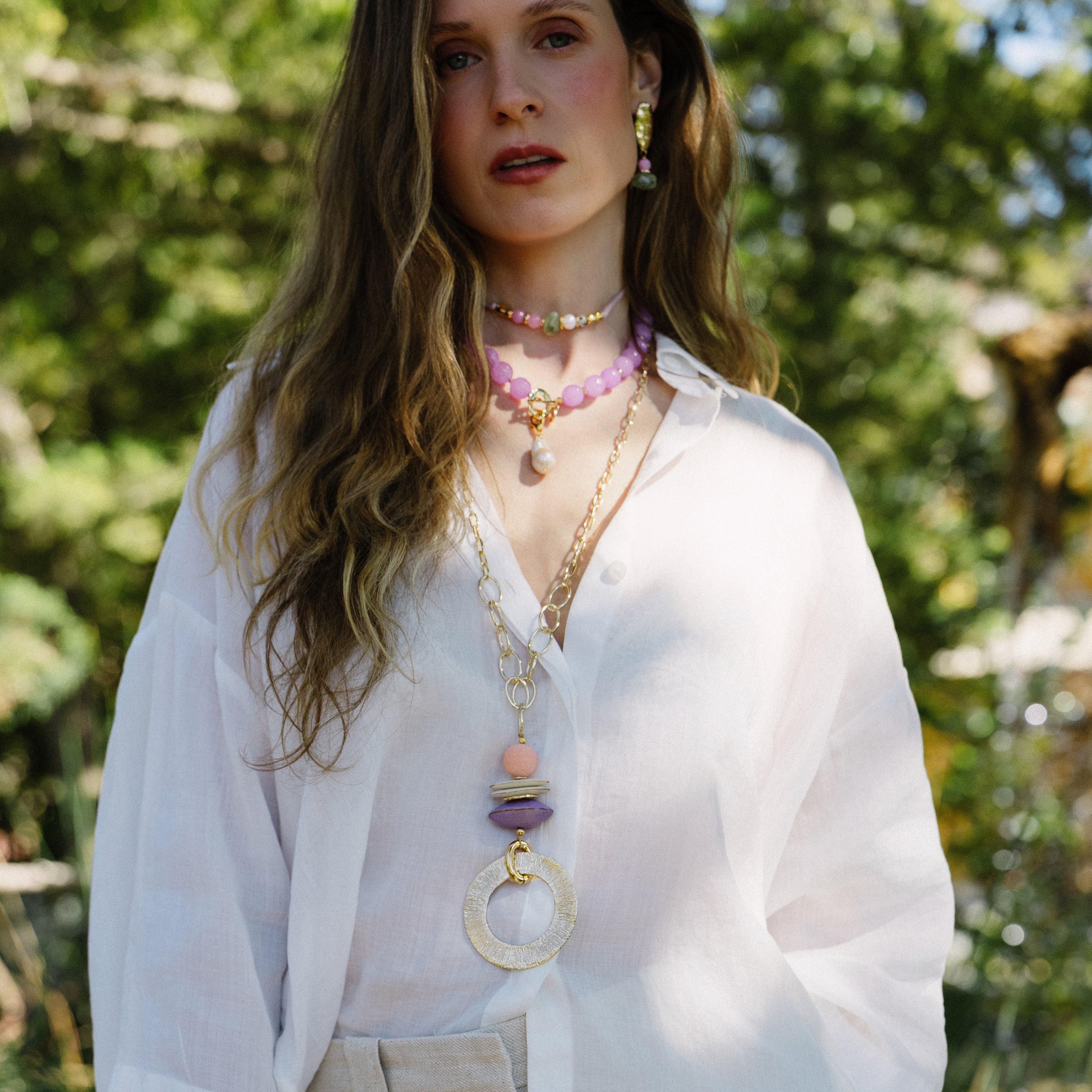 Macao golden chain necklace, long and versatile design — Émolo