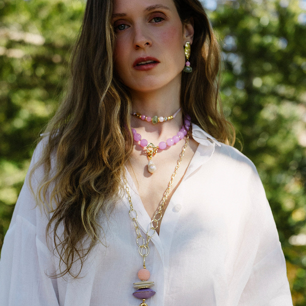 Macao golden chain necklace, long and versatile design — Émolo