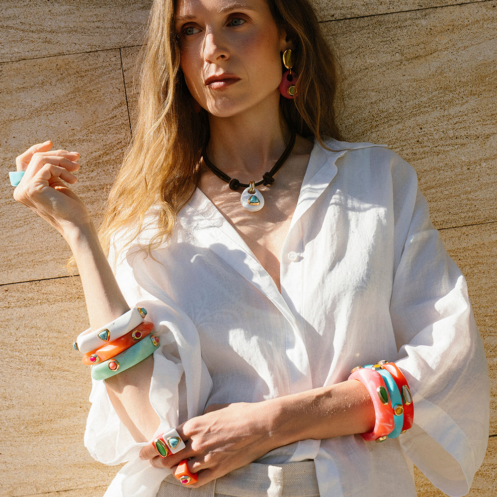 Colección Pendientes Saira Mármol Summer en 6 colores de verano — Émolo