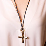 COLLAR AJUSTABLE PIEDRA NATURAL ÉMOLO TESSABIT NEGRO