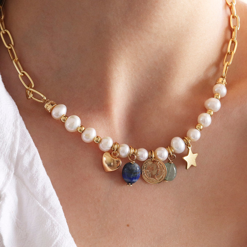 Collar corto FAITH perlas