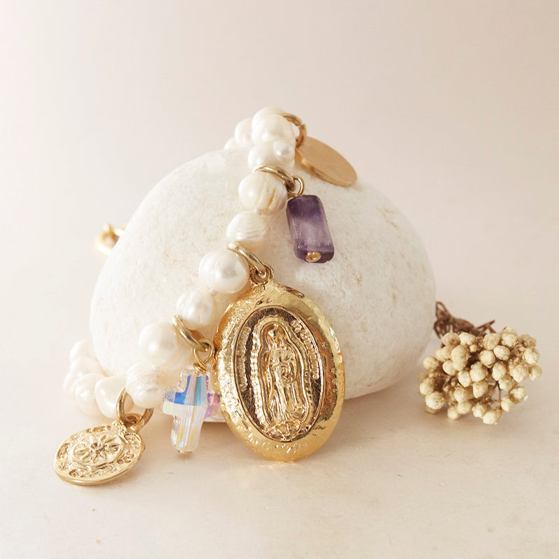 Collar corto FAITH MILAGROSA PERLAS