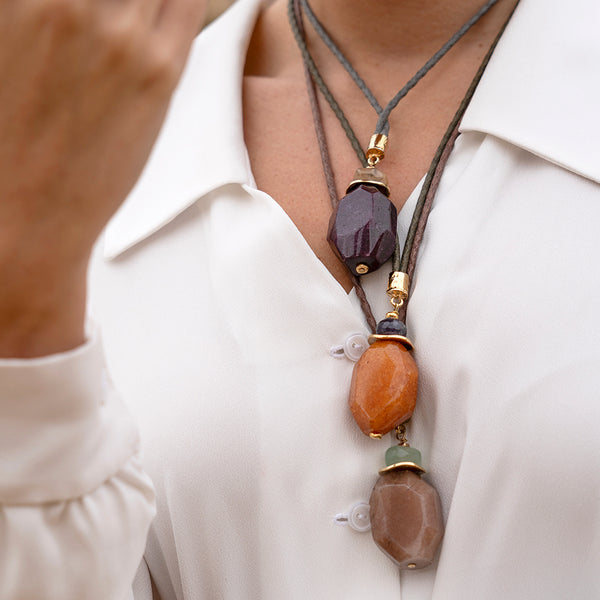 Collar largo mujer ajustable MONSUL STONE