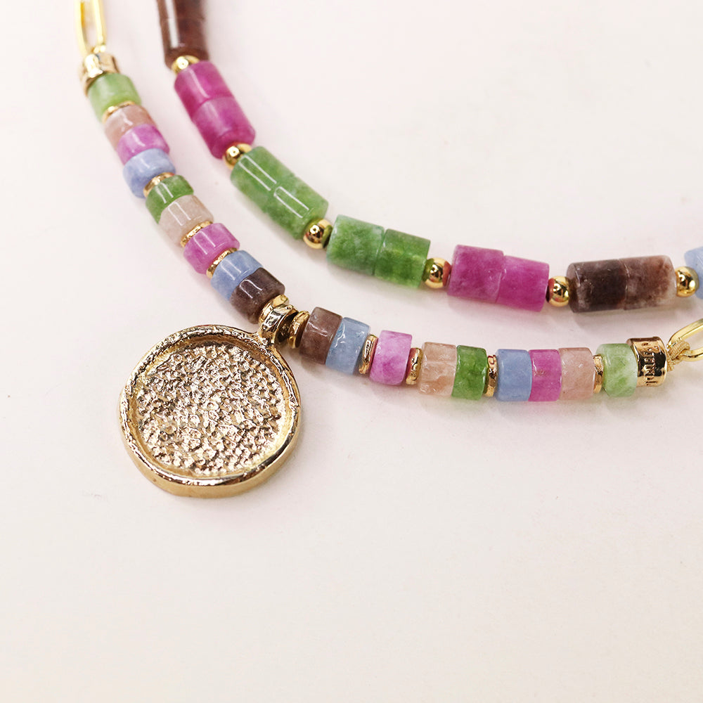 ROUN plain natural stone necklace