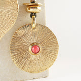 Collar largo ajustable con piedra natural roja para mujer