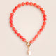 BAVARO Baroque Pearl necklace in strawberry, with natural stones, baroque pearl and gold plating