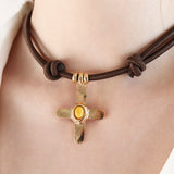 Collar corto mujer cruz MILU CRUZEA