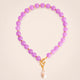 BAVARO Baroque Pearl necklace in mauve, with natural stones, baroque pearl and gold plating