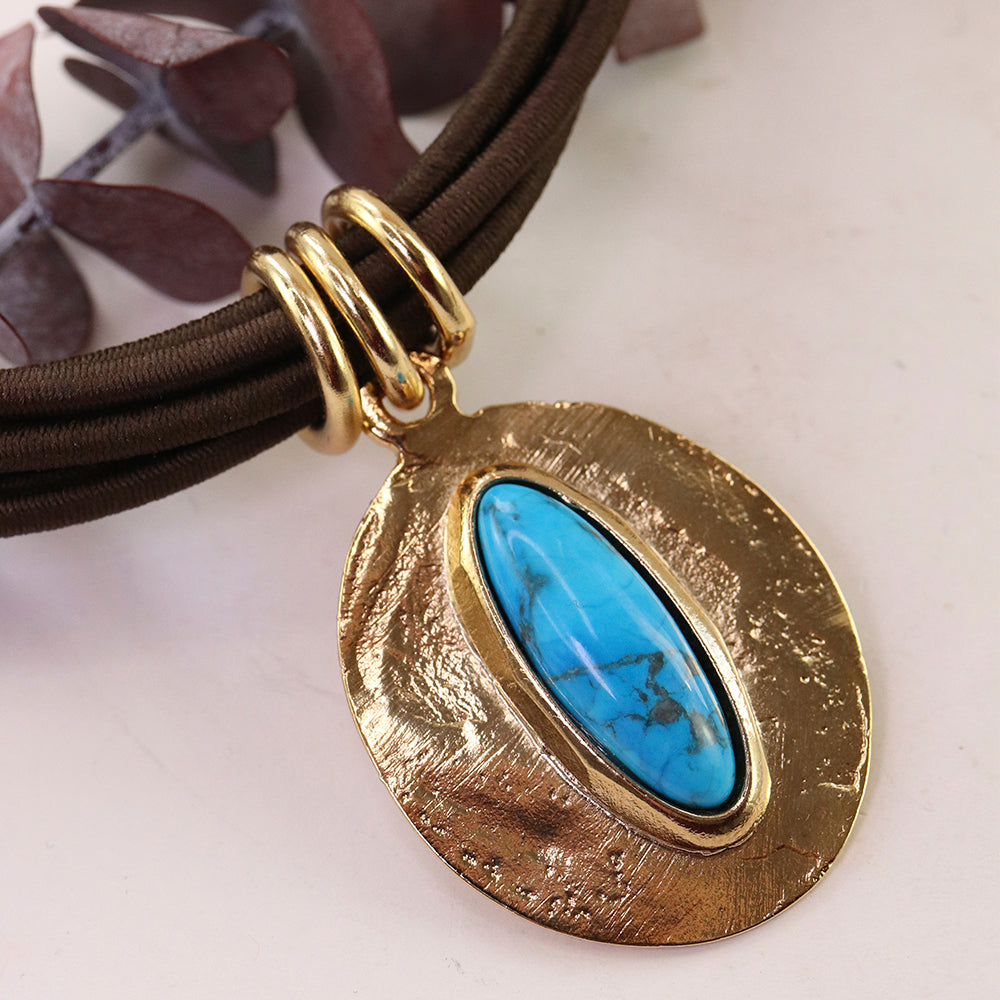 Collar corto turquesa para mujer