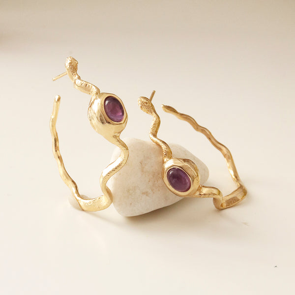 Pendientes dorados mujer SNAKE