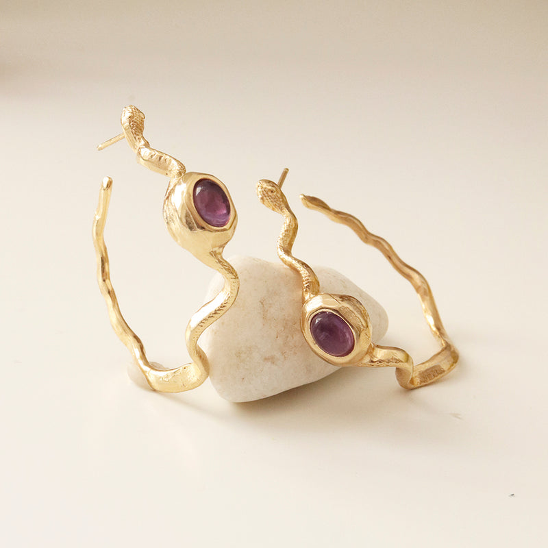 Pendientes dorados mujer SNAKE