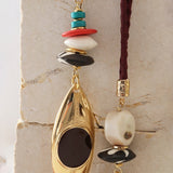 Collar largo ajustable marrón para mujer 