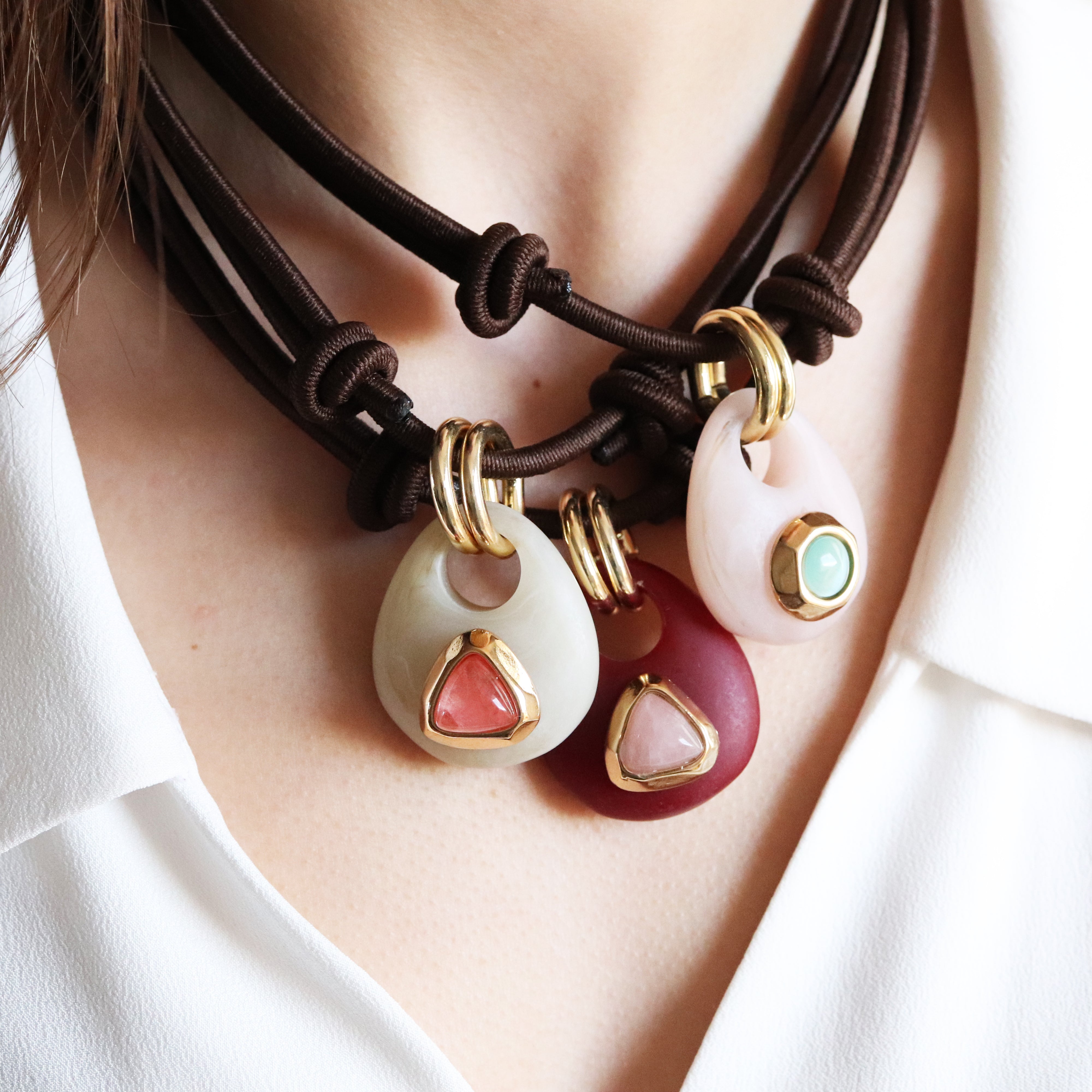 Anillo grande mujer hielo con ágata sandia