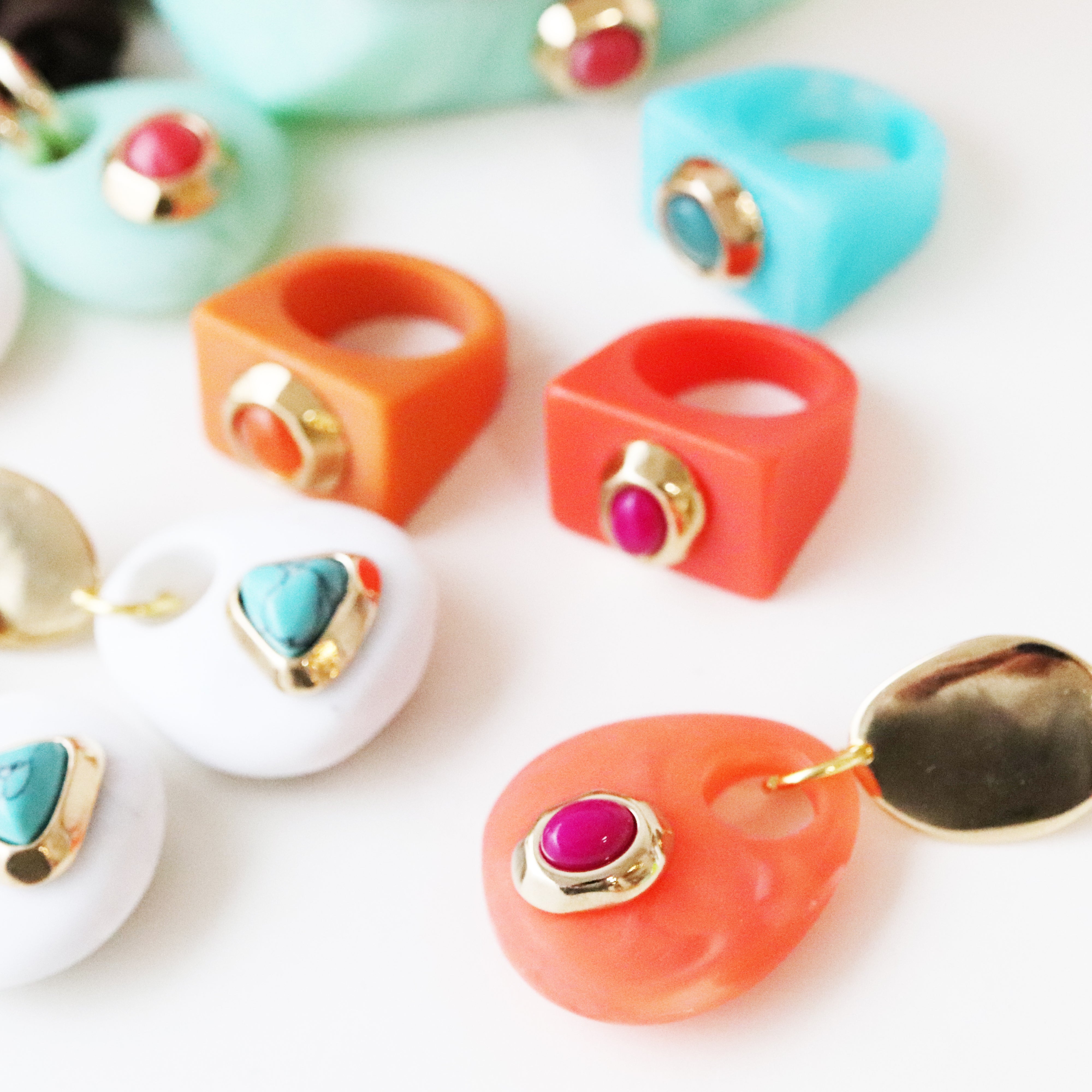 Anillo mujer Calabaza con Selenita