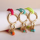 Pulsera SASHA SUMMER flúor con piezas doradas y piedras naturales, hecha a mano en Murcia