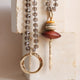 Emolo ODRI MUSHA necklace in smoked and brown, with gold ring and pendant