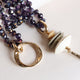 Emolo ODRI MUSHA necklace in lilac and beige, with gold ring and pendant