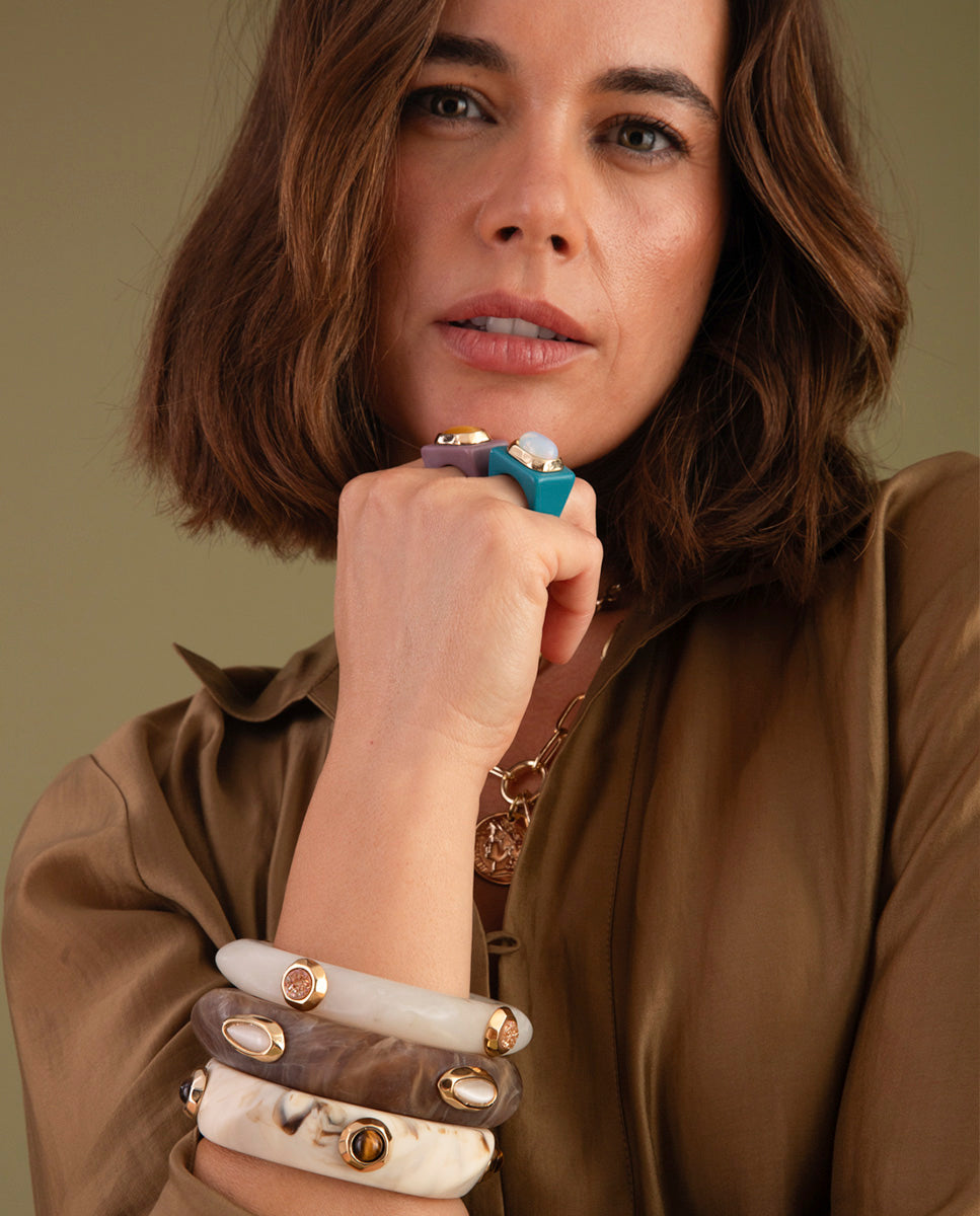 Women's ocean ring with opal