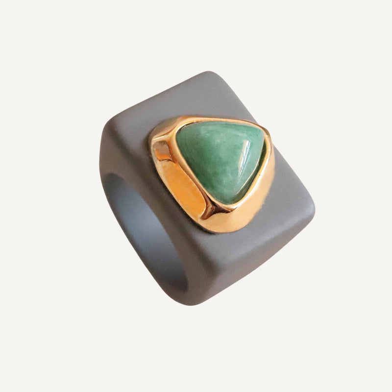 Anillo mujer gris con aventurina SAIRA