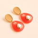 Pendientes Saira Mármol Summer color rojo, efecto mármol — Émolo