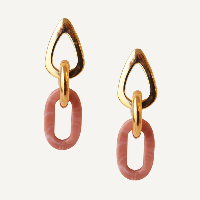 Pendientes nude para mujer con cierre dorado