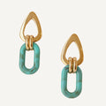 Pendientes turquesa con cierre dorado