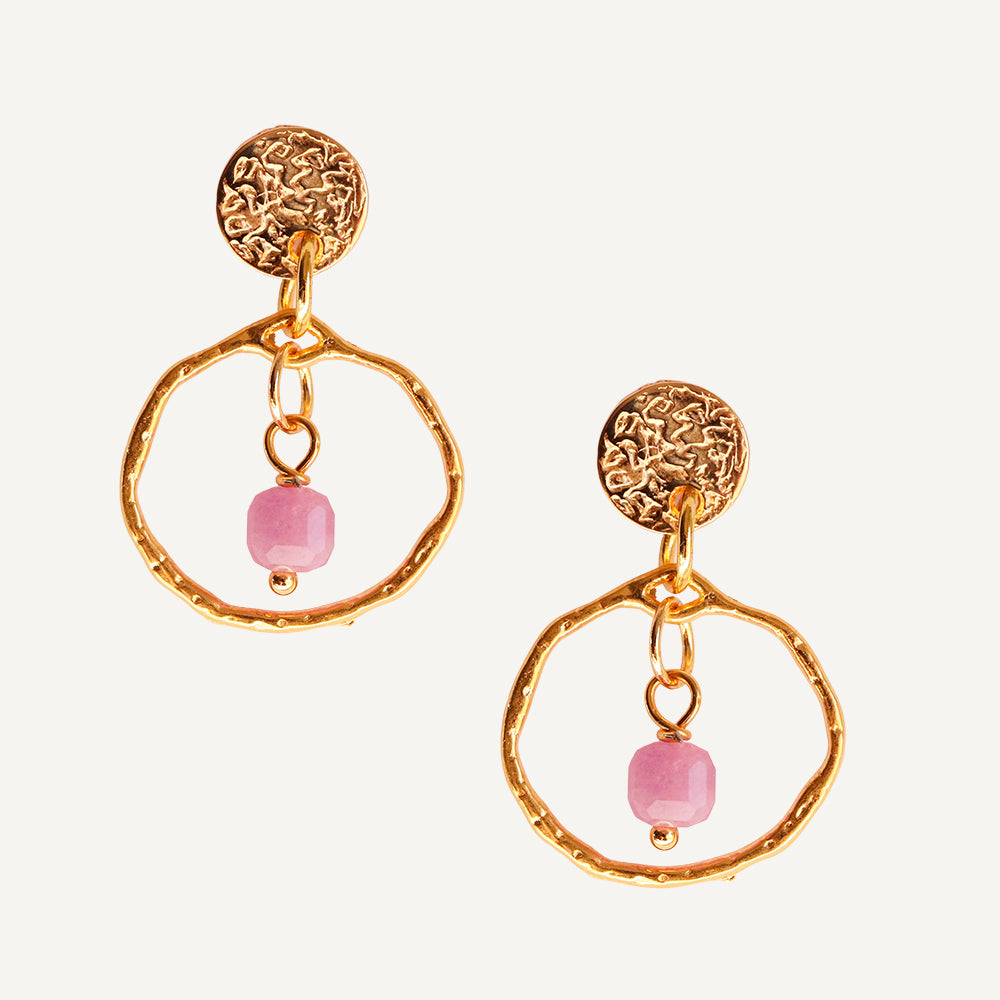 Pendientes NYAMAN color nude con baño de oro