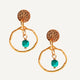 Pendientes NYAMAN color turquesa con baño de oro