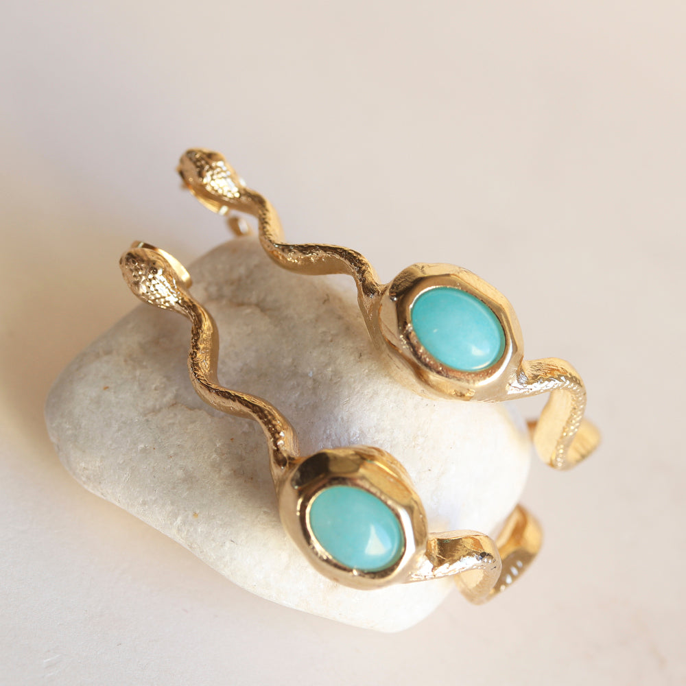 Pendientes dorados mujer SNAKE